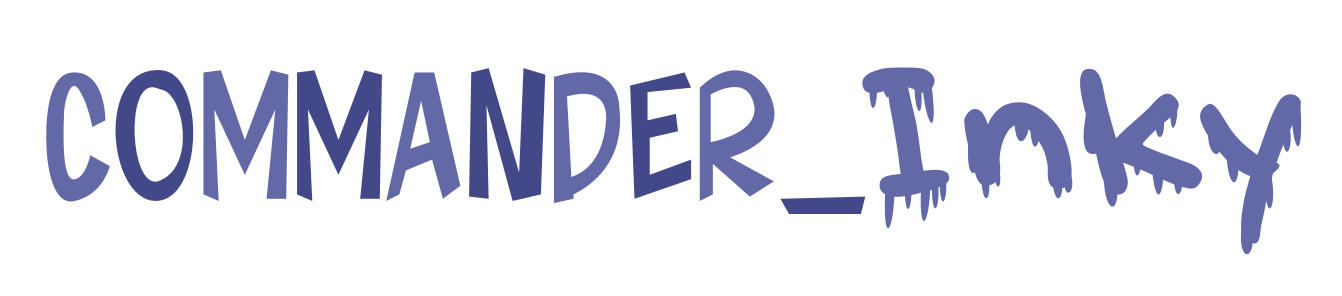 An image of text. It reads "Commander_inky" in two fonts, one per word.