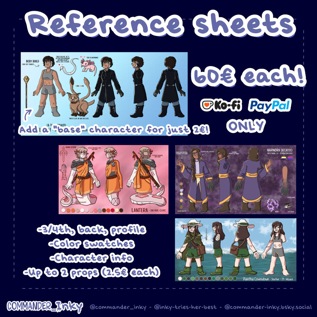 Commission sheet for reference sheets