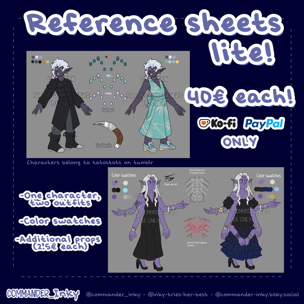 Commission sheet for cheaper reference sheets Commission sheet for cheaper reference sheets