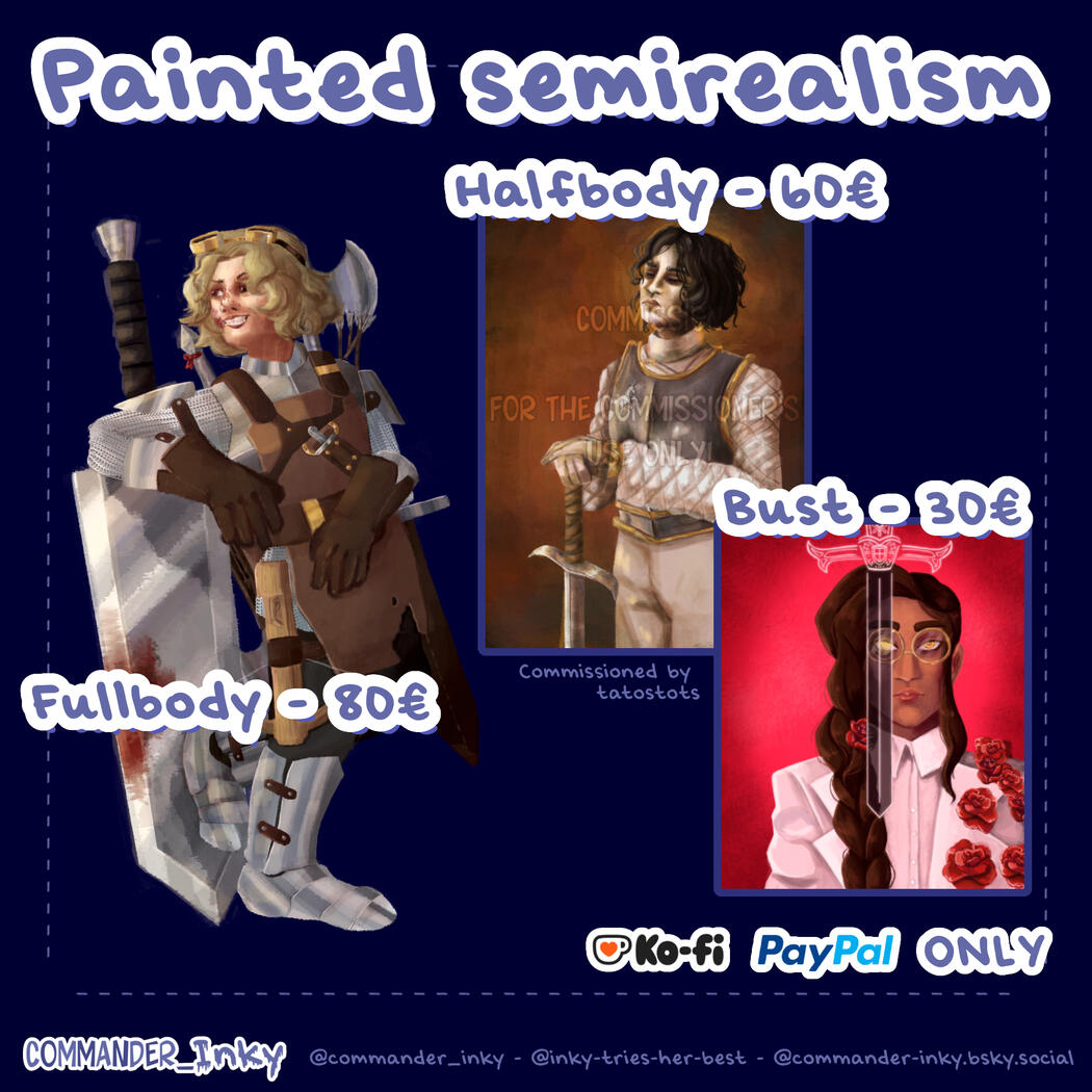 Commission sheet for painted semirealism