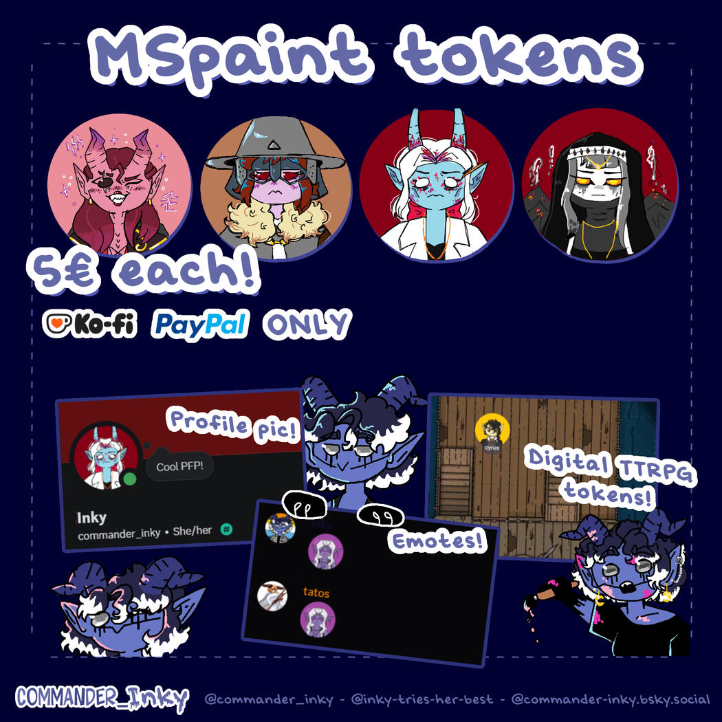 Commission sheet for MSpaint tokens